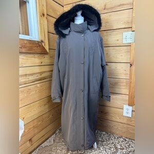 Women's Size 15 16 Hooded Long Winter Coat Real‎ Fur Trim Plus Size 2XL Eskimo
